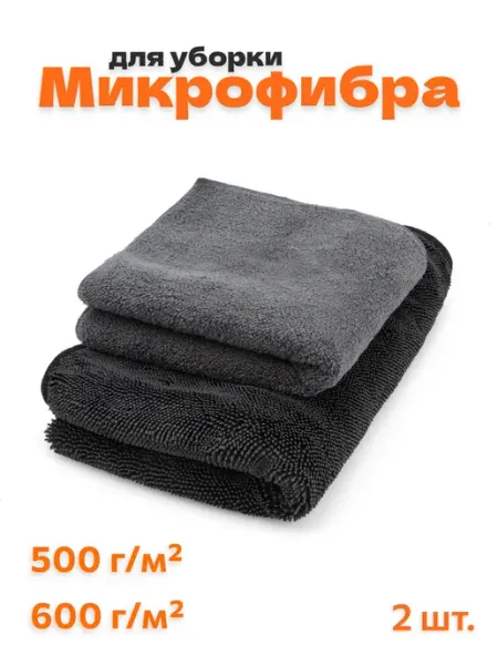 Набор тряпок из микрофибры для авто 2 шт Нет бренда