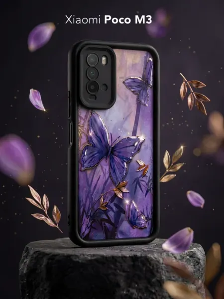 Чехол с высокими бортами и принтом на Xiaomi POCO M3 ЧЕХОЛБЕРИ