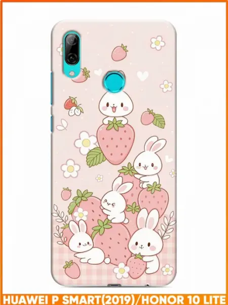 Чехол на Huawei P Smart (2019) с принтом Зайчик с клубникой Case Face