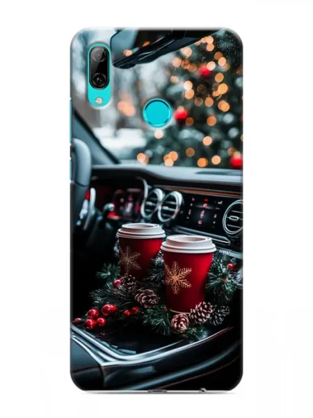 Чехол на Huawei P Smart (2019) с принтом Новый год машина KissMyCase