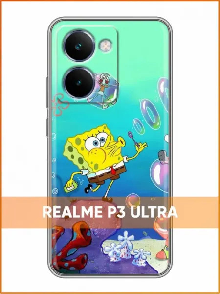 Чехол на Realme P3 Ultra с принтом Губка Боб Case Face