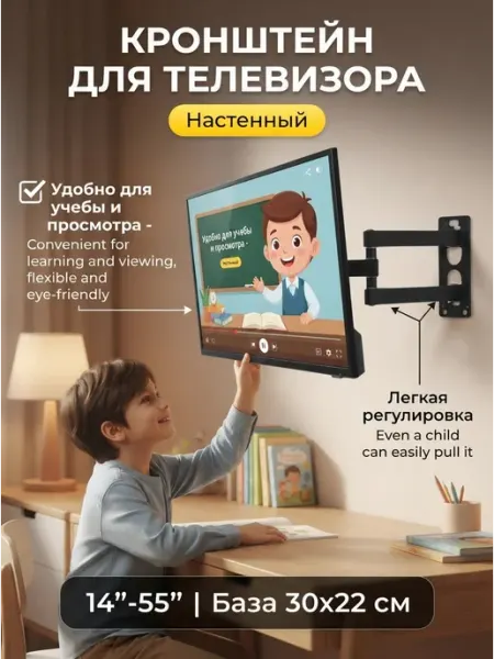 Кронштейн для телевизора настенный 14-55 для учебы и дома KRONI