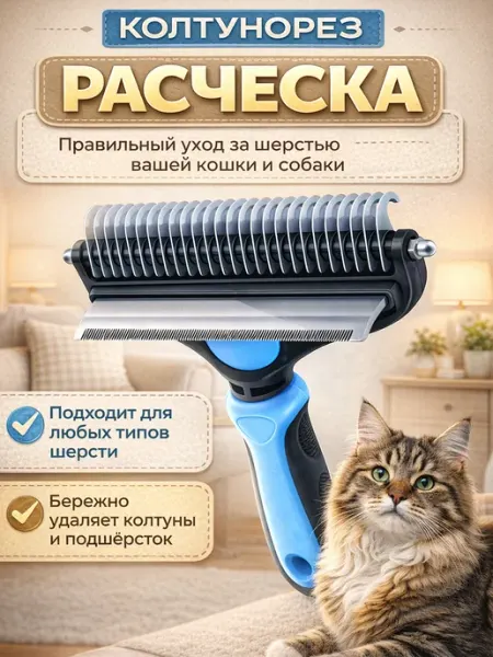 Щетка расческа для собак, кошек чесалка для шерсти Mark_shop