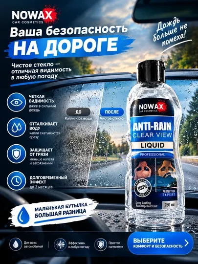 Anti Rain — водоотталкивающая жидкость для автомобильных стёкол - Чистящие средства для автомобиля