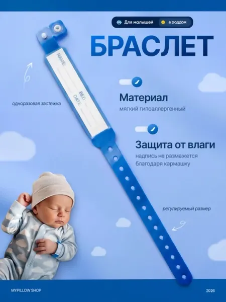 Браслет для новорожденного, идентификационный браслет для роддома,с полем для записи имени - Наборы в роддом