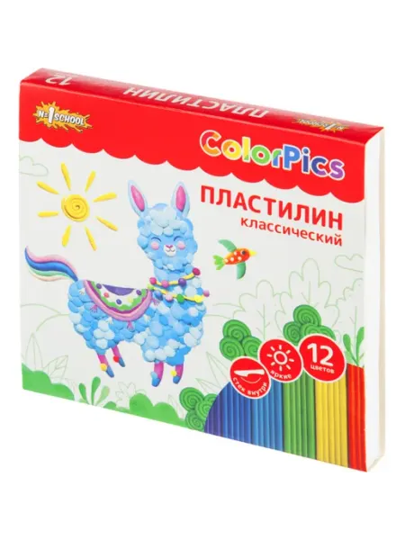 Классический пластилин 12 цветов, 240 г со стеком Комус Класс