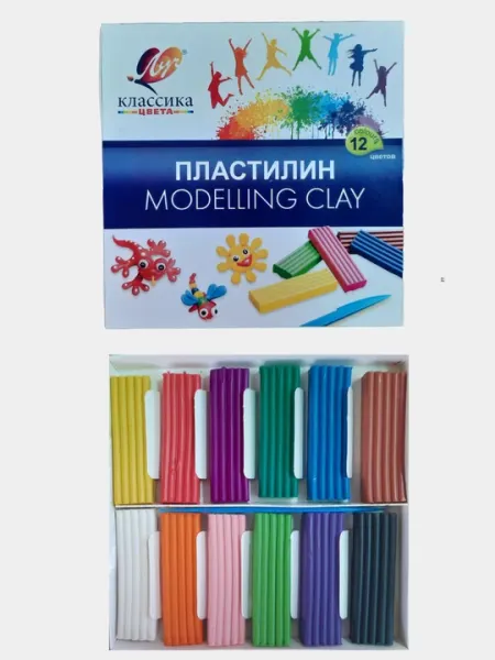 Пластилин MODELLING CLAY 6, 8, 10, 12 цветов - Гипс и масса для лепки