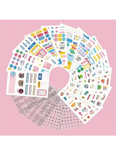 Наклейки в ежедневник для планирования набор 16 листов ILOVEPLANNER
