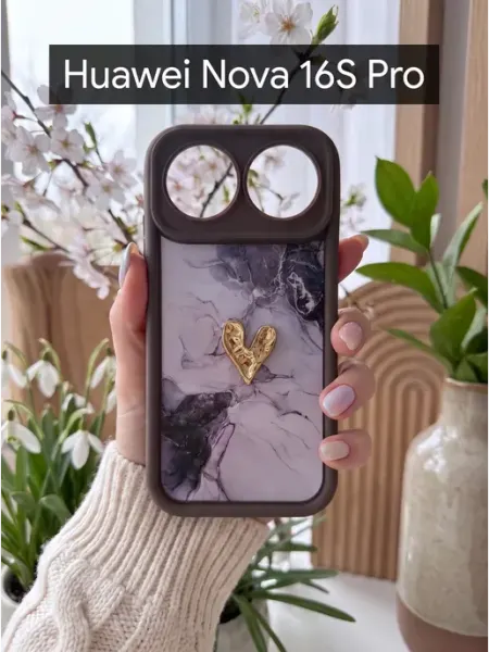 Чехол на Huawei Nova 16S Pro Мрамор CRAZY CAT