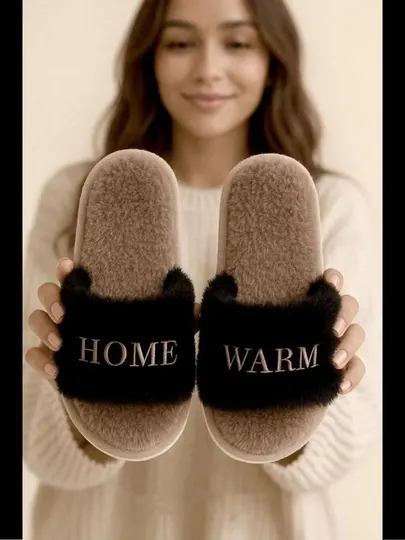 Тапочки с пушистым мехом HOME WARM