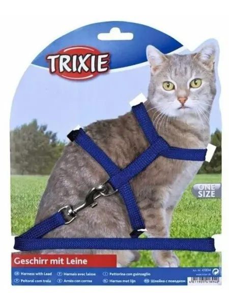 Шлейка для кошек однотонный нейлон 35 см х 10 мм Trixie