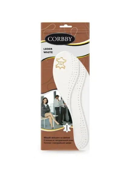 Стельки Leder white кожанные на латексной основе р.35 36 Corbby