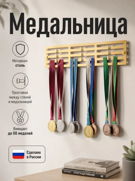 HOMIEST Дополнительная секция для медальницы сталь (золотой цвет)
