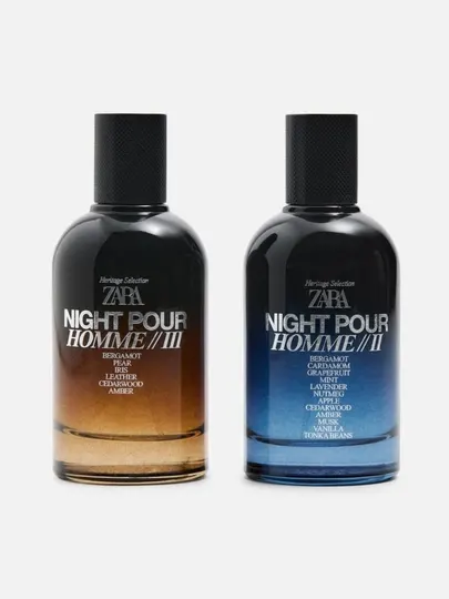 Парфюмерная вода для мужчин ZARA Night Pour Homme II 100 мл + Night Pour Homme III, 100 мл