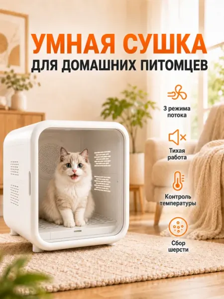 Фен для собак и кошек сушилка