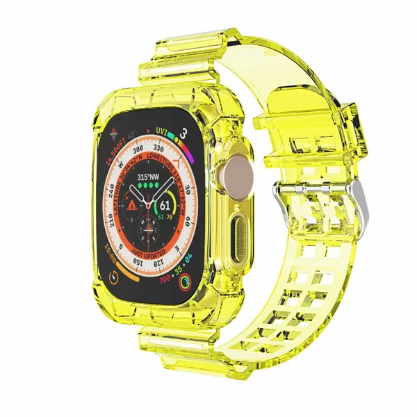 Силиконовый ремешок для Apple Watch 49 мм серии Ultra и Ultra 2; желтый