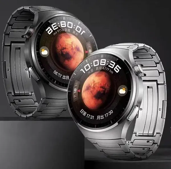 Титановый ремешок для Huawei Watch 4 Pro без зазора премиум браслет 22мм черный