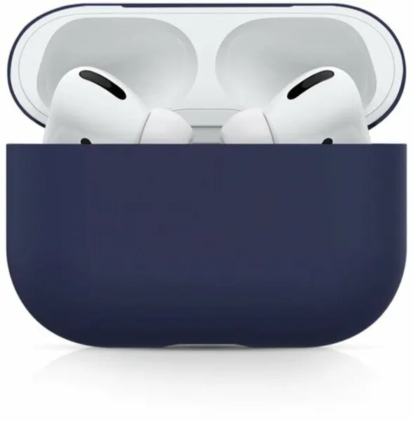 Силиконовый чехол для кейса наушников AirPods Pro (синего цвета)