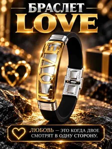 Браслет каучуковый,Love,любовь zulya