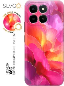 Силиконовый чехол на Honor X6C с принтом Ритмы тепла, trn