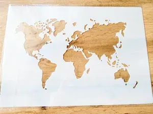 Трафарет пластиковый многоразовый Карта Мира