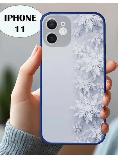 Чехол на iPhone 11 с принтом снежинки