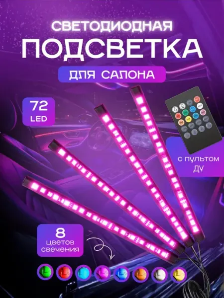Подсветка для автосалона разноцветная с пультом ДУ TOP-Store
