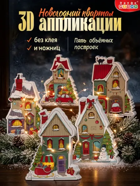 Новогодние домики аппликации для детей Дрофа-Медиа