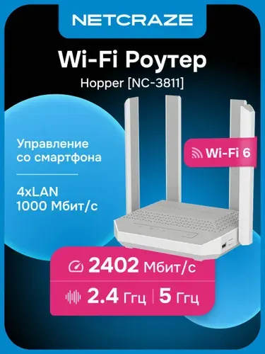 Netcraze (Keenetic) Hopper (NC-3811) Wi-Fi Роутер, Mesh, USB