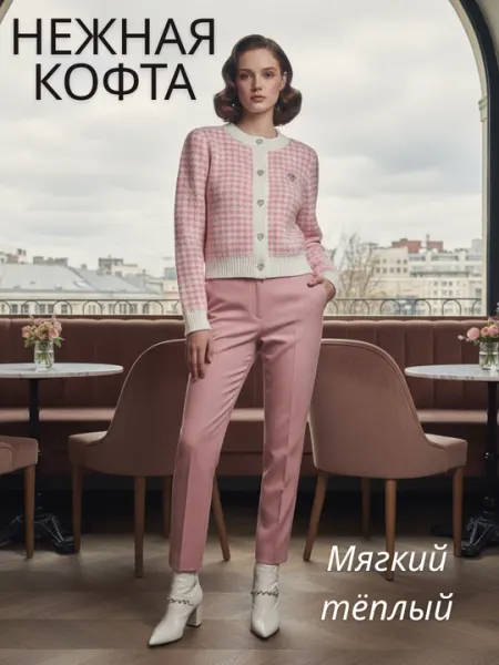 Женский кардиган, с железными пуговицами, с брошью, джемпер, блузка, теплый - Женские джемперы, свитеры и кардиганы