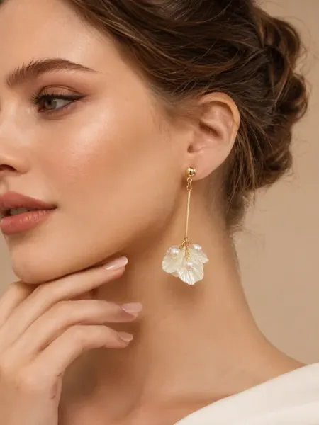 Серьги длинные с акриловыми лепестками Impulse Jewelry