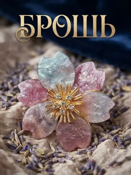 Брошь цветок со стразами MBcollection