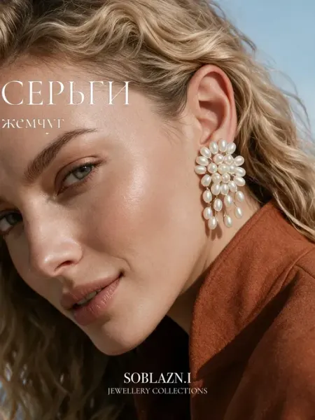 Серьги жемчужные бижутерия Soblazn.i