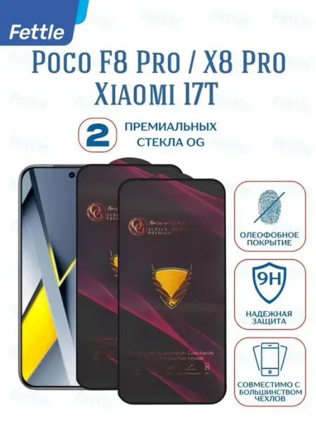 Защитное стекло на Poco X8 Pro - F8 Pro - Xiaomi 17T Fettle