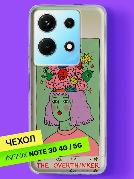 Чехол на Note 30 4G 5G с принтом Мысли в голове Infinix
