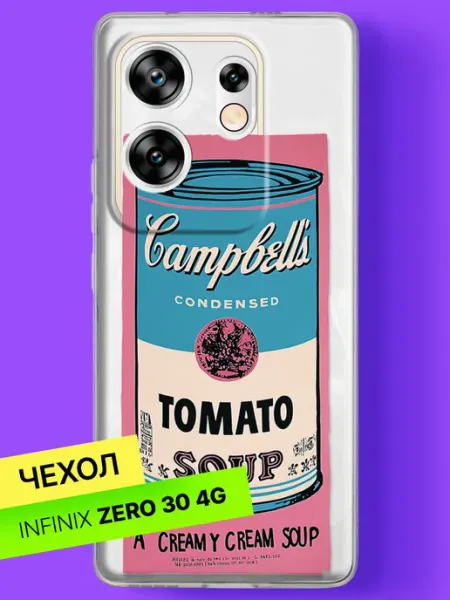 Чехол на Zero 30 4G с принтом Банка томатного супа Infinix