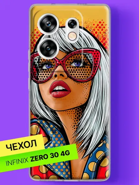 Чехол на Zero 30 4G Девушка в красных очках Infinix