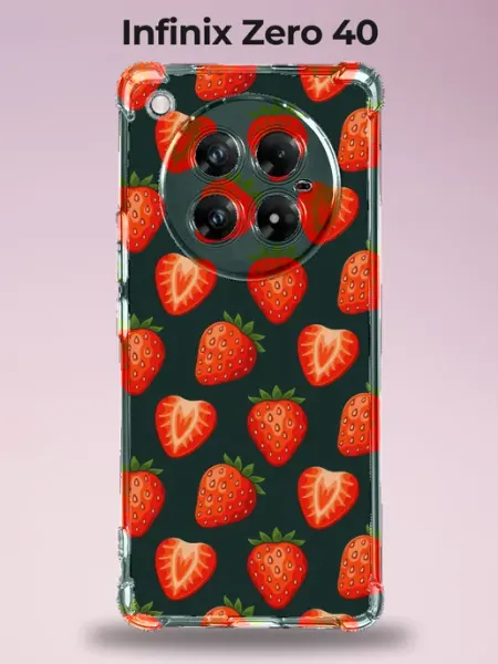 Чехол Infinix Zero 40 силиконовый Клубника Mandarin Covers