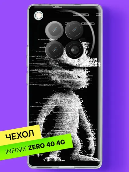 Чехол на Zero 40 с принтом Цифровой глитч-горилла Infinix