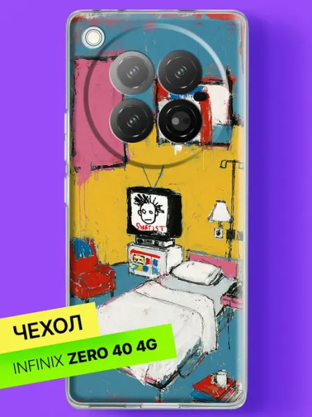 Чехол на Zero 40 Уютная комната в стиле поп-арт Infinix
