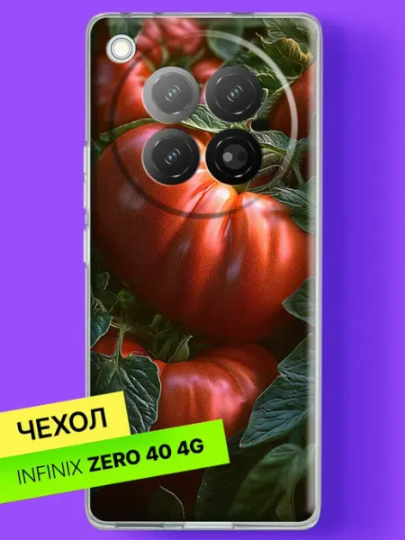 Чехол на Zero 40 с принтом Спелые томаты с листьями Infinix