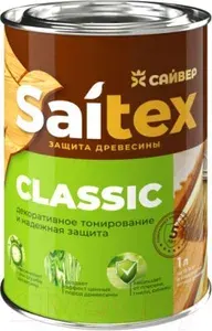 Пропитка,Антисептик,Состав для защиты и декора древесины "SAITEX" CLASSIC,Темно-серый Ral 7024 1.0 л.