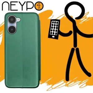 Чехол NEYPO для Realme 10 4G (RMX3630) (6.4") темно-зеленый, крышка с магнитом , визитница