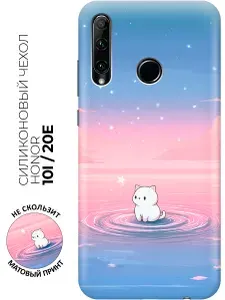 Силиконовый чехол на Honor 10i / 20e с принтом "Кошка среди звёзд"