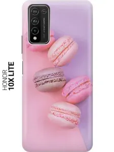 Силиконовый чехол на Honor 10x Lite / Хонор 10Х Лайт с принтом "Розовые макаруны"