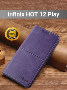 Чехол книжка elitcase на Infinix Hot 12 Play / Инфиникс Хот 12 Плей (Тёмно-фиолетовая)