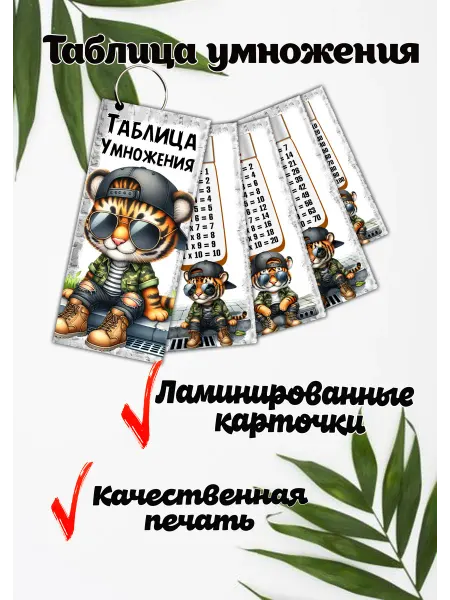 Набор карточек таблица умножения тренажер математика