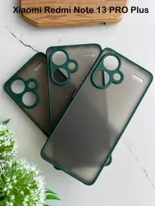 Чехол для Xiaomi Redmi Note 13 Pro+, защита камеры, зеленый