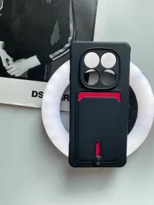 Чехол на Redmi Note 14 Pro 4G черный с карманом для карты