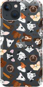 Силиконовый чехол на Apple iPhone 14 Plus / Эпл Айфон 14 Плюс с рисунком "Dogs Pattern"